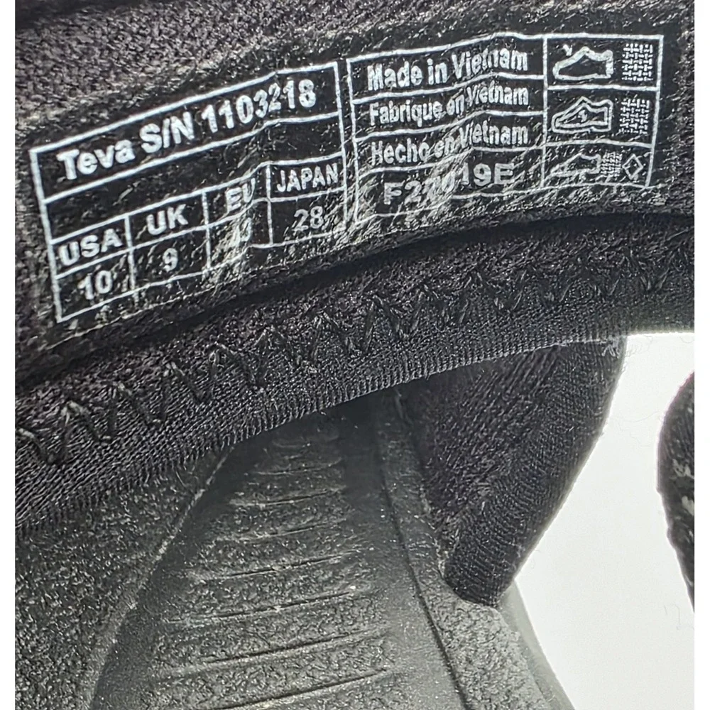 Teva Hurricane Hybrid Moc Sandals Mens 10 Black Quilted Ripstop Trail